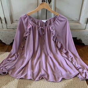 Boho Ruffle Sleeve Poets Blouse Plus Size 2X Daisy Jones and The Six Ins…